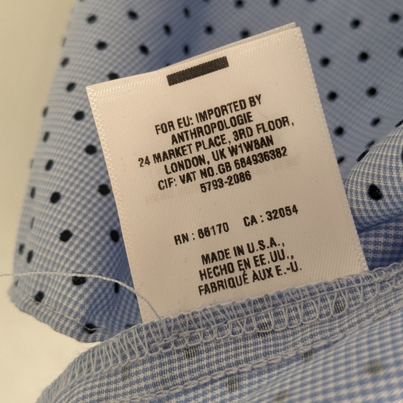 Waverly Grey Chambray Ruffle Pin Dot Berlin Blouse - Picture 3 of 6